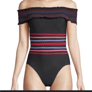 Red Carter Black and Red One Piece Swimsuit